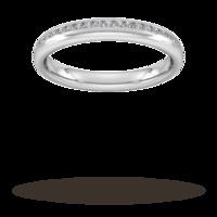 0.18 Carat Total Weight Brilliant Cut Channel Set With Matt Finish Diamond Wedding Ring In 9 Carat White Gold