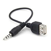 0.15M 0.5FT 3.5mm USB Female to Male AUX MP3 Audio Cable