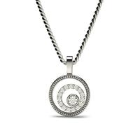 0.15ct. Full Bezel & Pave Setting Round Diamond Delicate Pendant