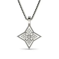 0.15ct. Pave & Prong Setting Round Diamond Delicate Pendant