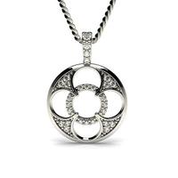 010ct 4 prong pave setting round diamond delicate pendant