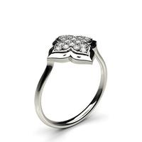 0.15ct. Pave Setting Round Diamond Delicate Ring