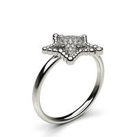 0.10ct. Pave Setting Round Diamond Delicate Ring