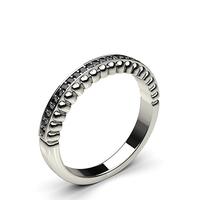 0.10ct. Pave Setting Half Eternity Black Diamond Ring