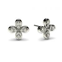 015ct 3 prong setting round diamond delicate earring