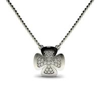 0.15ct. Pave Setting Round Diamond Delicate Pendant