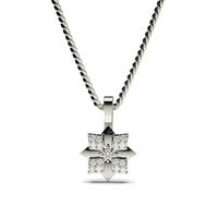 010ct 4 prong pave setting round diamond delicate pendant