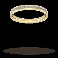 0.21 Carat Total Weight Half Channel Set Brilliant Cut Diamond Wedding Ring In 9 Carat Yellow Gold - Ring Size P