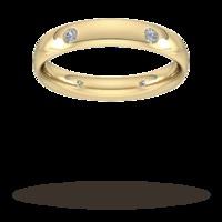 0.21 Carat Total Weight 6 Stone Brilliant Cut Rub Over Diamond Set Wedding Ring In 9 Carat Yellow Gold - Ring Size P
