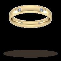 0.21 Carat Total Weight 6 Stone Brilliant Cut Rub Over Diamond Set Wedding Ring In 9 Carat Yellow Gold - Ring Size L