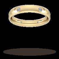 0.21 Carat Total Weight 6 Stone Brilliant Cut Rub Over Diamond Set Wedding Ring In 9 Carat Yellow Gold