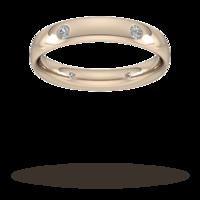 0.21 Carat Total Weight 6 Stone Brilliant Cut Rub Over Diamond Set Wedding Ring In 18 Carat Rose Gold