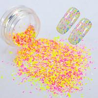 0.2g/bottle Round Bottle Summer Hot Fashion Nail Art Irregular Paillette Candy Color Sweet Style Beautiful Snowflake Flakes DIY Charm Decoration XH02