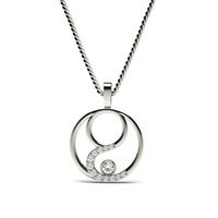 020ct full bezel pave setting round diamond delicate pendant