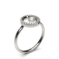 020ct full bezel prong setting round diamond delicate ring