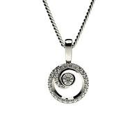 0.20ct. Full Bezel & Pave Setting Round Diamond Delicate Pendant