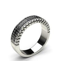 020ct pave setting half eternity black diamond ring