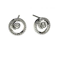 0.25ct. Full Bezel & Pave Setting Round Diamond Delicate Earring