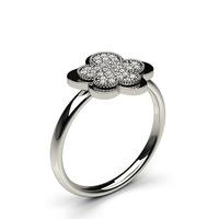 0.20ct. Pave Setting Round Diamond Delicate Ring