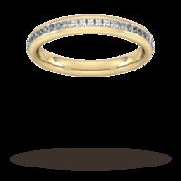 0.34 Carat Total Weight Princess Cut Channel Set Wedding Ring In 9 Carat Yellow Gold - Ring Size O