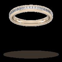 0.34 Carat Total Weight Princess Cut Channel Set Wedding Ring In 9 Carat Rose Gold - Ring Size L