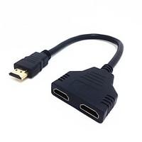 0.3M 9.84FT High Speed Universal HD HDMI male to 2-port HDMI Female Adapter Cable Support 3D 1080P