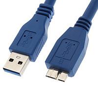 0.3M 1FT A USB 3.0 Male to Micro USB 3.0 Male Cable Blue