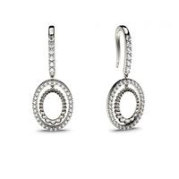 0.35ct. Pave & Prong Setting Round Diamond Delicate Earring