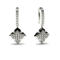 030ct pave setting round diamond delicate earring