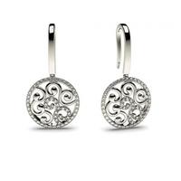 035ct pave setting round diamond delicate earring