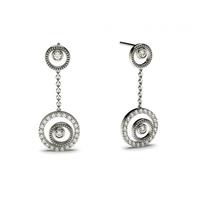 0.35ct. 4 Prong & Full Bezel Setting Round Diamond Delicate Earring