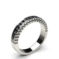 035ct channel setting half eternity black diamond ring