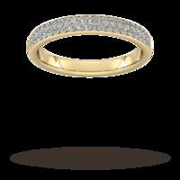 0.42 Carat Total Weight Brilliant Cut Double Row Grain Set Diamond Wedding Ring In 18 Carat Yellow Gold - Ring Size P