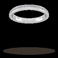 0.42 Carat Total Weight Brilliant Cut Full Diamond Set Pyramid Style Wedding Ring in Platinum - Ring Size N