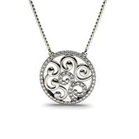 045ct pave setting round diamond delicate pendant