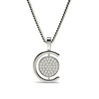 045ct pave setting round diamond delicate pendant