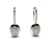 045ct pave setting round diamond delicate earring