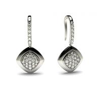 040ct pave setting round diamond delicate earring