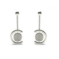 045ct pave setting round diamond delicate earring