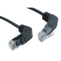 0.5mtr CAT 5 E UTP Right Angled Up to Right Angled Down Black