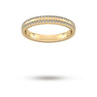 0.53 Carat Total Weight Double Row Brilliant Cut Claw Set Diamond Wedding Ring in 9 Carat Yellow Gold - Ring Size M