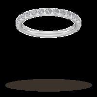 0.53 Carat Total Weight Curved Bar Brilliant Cut Diamond Set Wedding Ring In 9 Carat White Gold