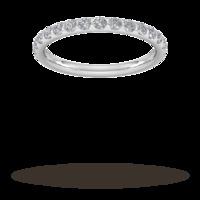 0.53 Carat Total Weight Curved Bar Brilliant Cut Diamond Set Wedding Ring In 18 Carat White Gold - Ring Size O