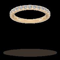 0.53 Carat Total Weight Curved Bar Brilliant Cut Diamond Set Wedding Ring In 9 Carat Rose Gold - Ring Size L