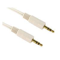 05m white 35mm stereo jack to jack cable premium