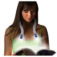 0.5W 50LM 4XLED Hands-free Flexible Portable Book Reading Light Hug Lamp neck(Blue)