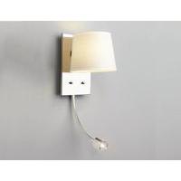 0537 Sala LED White Shaded Wall Light With an Integral LED Reading Lamp
