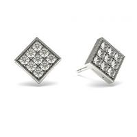 0.50ct. Pave Setting Round Diamond Delicate Earring