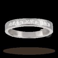 0.50 Total Carat Weight Princess Cut Diamond Eternity Ring In 9 Carat White Gold - Ring Size K