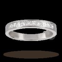 0.50 Total Carat Weight Princess Cut Diamond Eternity Ring In 9 Carat White Gold - Ring Size P